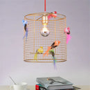 GobekUsa Bird Cage Pendant Lamp: Nordic Loft Home Bedroom Light Gold Decor