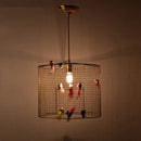 GobekUsa Bird Cage Pendant Lamp: Nordic Loft Home Bedroom Light Gold Decor