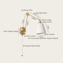 GobekUsa Ceramic LED Wall Lamp, Pull Chain Switch, Nordic Copper, Small Size