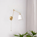 GobekUsa Ceramic LED Wall Lamp, Pull Chain Switch, Nordic Copper, Small Size