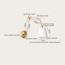 GobekUsa Ceramic LED Wall Lamp, Pull Chain Switch, Nordic Copper, Small Size