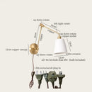 GobekUsa Ceramic LED Wall Lamp, Pull Chain Switch, Nordic Copper, Small Size