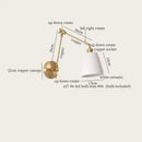 GobekUsa Ceramic LED Wall Lamp, Pull Chain Switch, Nordic Copper, Small Size