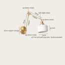 GobekUsa Ceramic LED Wall Lamp, Pull Chain Switch, Nordic Copper, Small Size