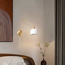 GobekUsa Ceramic LED Wall Lamp, Pull Chain Switch, Nordic Copper, Small Size