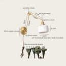 GobekUsa Ceramic LED Wall Lamp, Pull Chain Switch, Nordic Copper, Small Size
