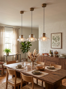 Nordic Gold Crackle Glass Pendant Light