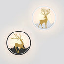 GobekUsa Nordic Metallic Black/White-Gold LED Circle Wall Sconce Light: Warm/White Glow for Bedroom