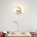 GobekUsa Nordic Metallic Black/White-Gold LED Circle Wall Sconce Light: Warm/White Glow for Bedroom