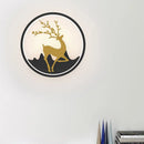 GobekUsa Nordic Metallic Black/White-Gold LED Circle Wall Sconce Light: Warm/White Glow for Bedroom