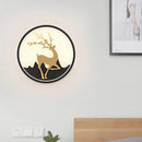 GobekUsa Nordic Metallic Black/White-Gold LED Circle Wall Sconce Light: Warm/White Glow for Bedroom