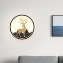 GobekUsa Nordic Metallic Black/White-Gold LED Circle Wall Sconce Light: Warm/White Glow for Bedroom