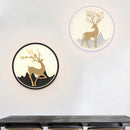 GobekUsa Nordic Metallic Black/White-Gold LED Circle Wall Sconce Light: Warm/White Glow for Bedroom