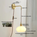 GobekUsa Gray Glass LED Wall Sconce Lamp for Home Decor, Bedroom, Living Room - Nordic Design