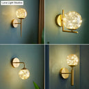 GobekUsa Nordic Gold Glass Wall Sconce with LED Lighting and String Accent