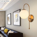 GobekUsa Nordic Gold Sphere Wall Sconce with Milky Glass Shade for Living Room