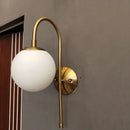 GobekUsa Nordic Gold Sphere Wall Sconce with Milky Glass Shade for Living Room