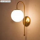 GobekUsa Nordic Gold Sphere Wall Sconce with Milky Glass Shade for Living Room