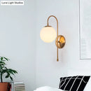 GobekUsa Nordic Gold Sphere Wall Sconce with Milky Glass Shade for Living Room