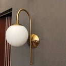 GobekUsa Nordic Gold Sphere Wall Sconce with Milky Glass Shade for Living Room