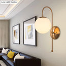GobekUsa Nordic Gold Sphere Wall Sconce with Milky Glass Shade for Living Room