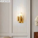 GobekUsa Nordic Gold Tube Wall Mount Sconce Light Fixture - 1 Head, Clear Glass - Ideal for Living Room