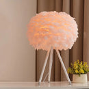 GobekUsa Nordic Goose Feather Sphere Table Lamp with Tripod Stand - Stylish 1-Bulb Night Stand Light