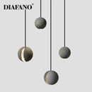 GobekUsa Cement Pendant Light | Nordic Design Moon Planet Hanging Lamp for Dining Room