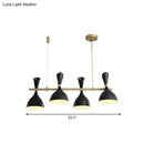 GobekUsa Nordic Hanging Chandelier - Metal Horn Shade, Black/White - 4/6 Lights for Dining Room or Island Lighting