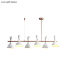 GobekUsa Nordic Hanging Chandelier - Metal Horn Shade, Black/White - 4/6 Lights for Dining Room or Island Lighting