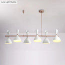 GobekUsa Nordic Hanging Chandelier - Metal Horn Shade, Black/White - 4/6 Lights for Dining Room or Island Lighting