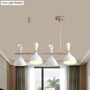 GobekUsa Nordic Hanging Chandelier - Metal Horn Shade, Black/White - 4/6 Lights for Dining Room or Island Lighting