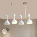 GobekUsa Nordic Hanging Chandelier - Metal Horn Shade, Black/White - 4/6 Lights for Dining Room or Island Lighting