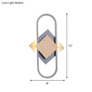 GobekUsa Nordic Iron 2-Layer Sconce Light with LED Wall Mount - Round/Square Design, Elliptical Frame, Warm/White Light - Bedroom Lamp