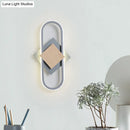 GobekUsa Nordic Iron 2-Layer Sconce Light with LED Wall Mount - Round/Square Design, Elliptical Frame, Warm/White Light - Bedroom Lamp