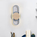 GobekUsa Nordic Iron 2-Layer Sconce Light with LED Wall Mount - Round/Square Design, Elliptical Frame, Warm/White Light - Bedroom Lamp