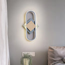 GobekUsa Nordic Iron 2-Layer Sconce Light with LED Wall Mount - Round/Square Design, Elliptical Frame, Warm/White Light - Bedroom Lamp