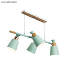 GobekUsa Nordic Island Light with Tapered Shade - Green/Grey/White - 4 Lights - Kitchen Dining Room Hanging Lamp