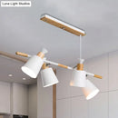 GobekUsa Nordic Island Light with Tapered Shade - Green/Grey/White - 4 Lights - Kitchen Dining Room Hanging Lamp