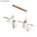 GobekUsa Nordic Island Light with Tapered Shade - Green/Grey/White - 4 Lights - Kitchen Dining Room Hanging Lamp