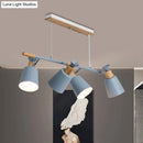 GobekUsa Nordic Island Light with Tapered Shade - Green/Grey/White - 4 Lights - Kitchen Dining Room Hanging Lamp