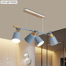 GobekUsa Nordic Island Light with Tapered Shade - Green/Grey/White - 4 Lights - Kitchen Dining Room Hanging Lamp