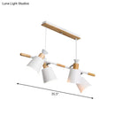 GobekUsa Nordic Island Light with Tapered Shade - Green/Grey/White - 4 Lights - Kitchen Dining Room Hanging Lamp