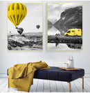 GobekUsa Nordic Landscape Canvas Print Set - Yellow Scenery