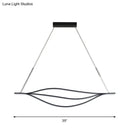 GobekUsa Nordic LED Black Pendant Light Kit in Warm/White Light, 31.5"/39"/47" Wide" with Metallic Leaf-Like Island Lighting