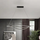 GobekUsa Nordic LED Black Pendant Light Kit in Warm/White Light, 31.5"/39"/47" Wide" with Metallic Leaf-Like Island Lighting