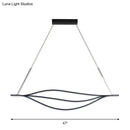 GobekUsa Nordic LED Black Pendant Light Kit in Warm/White Light, 31.5"/39"/47" Wide" with Metallic Leaf-Like Island Lighting