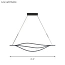 GobekUsa Nordic LED Black Pendant Light Kit in Warm/White Light, 31.5"/39"/47" Wide" with Metallic Leaf-Like Island Lighting