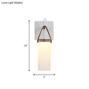 GobekUsa Nordic LED Cylinder Wall Light – White Glass, Leather Strap