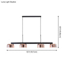 GobekUsa Nordic LED Diner Island Lamp: 4-Light Hanging Fixture with Acrylic Shade